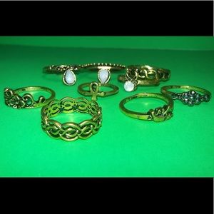 *SOLD* 9pc Gold Tone Ring Set